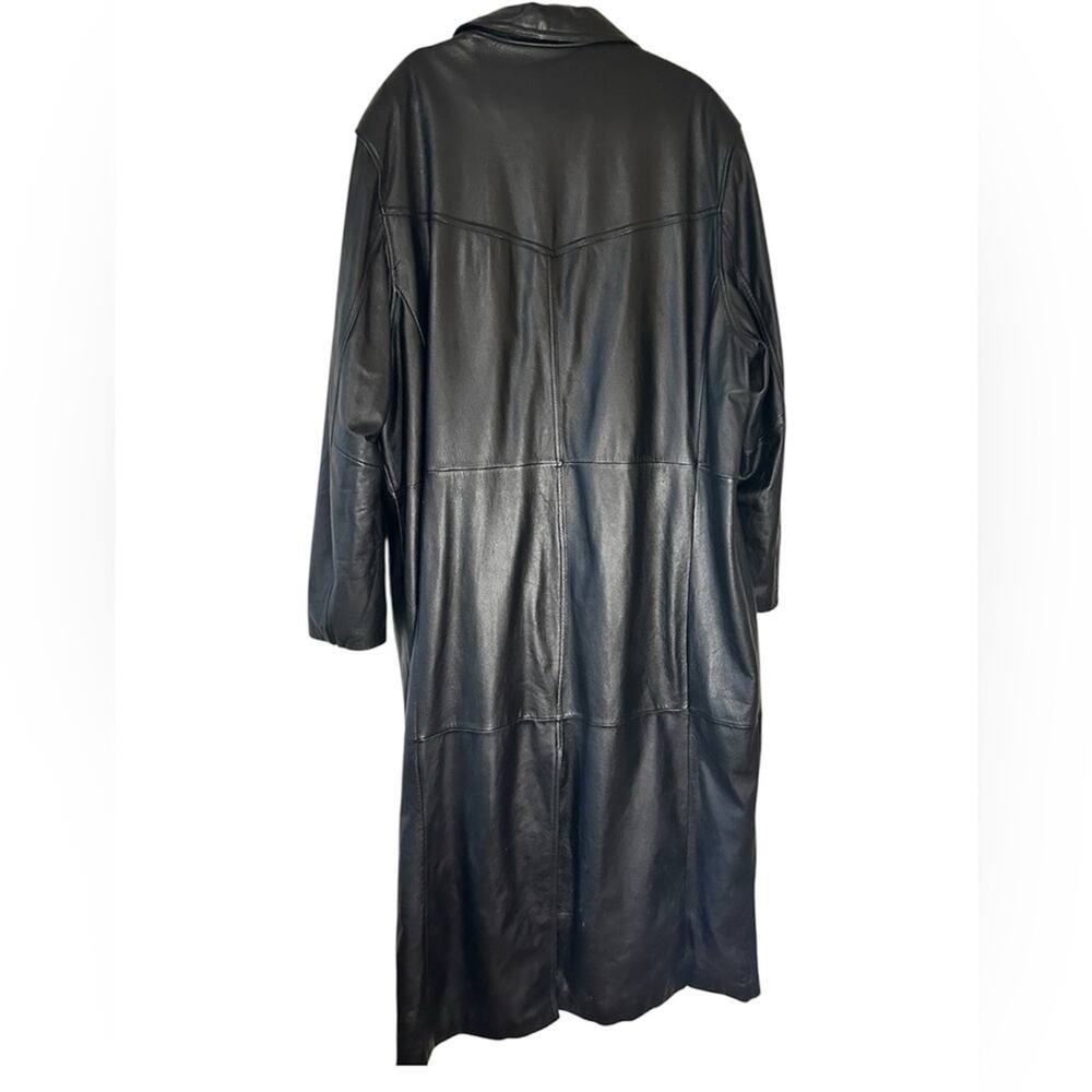 Wilsons Leather men’s Black Leather Trench Coat. 2XL - Picture 2 of 5